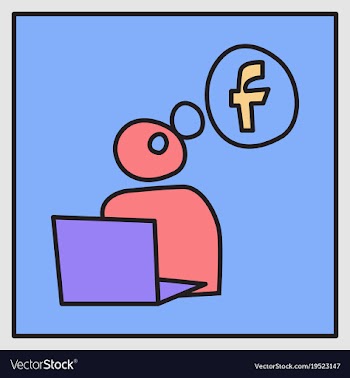Unusual look facebook logotype social network vector image