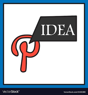 Unusual look icon of pinterest on background with vector image