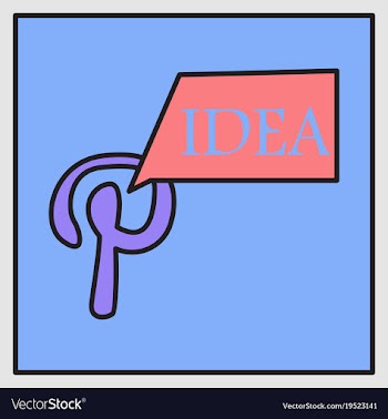 Unusual look icon of pinterest on background with vector image