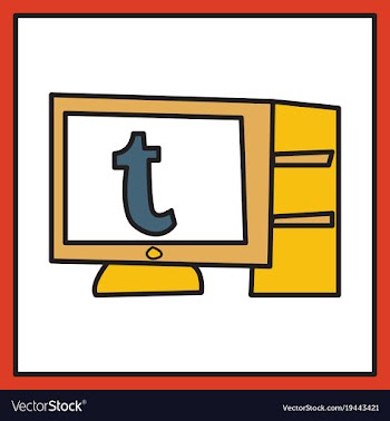 Unusual look tumblr social media icons vector image