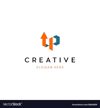 Up arrow brand text creative business logo vector image