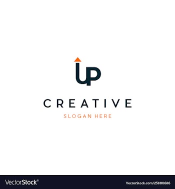 Up arrow brand text creative business logo vector image