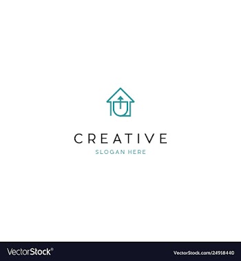 Up home building creative logo design graphic vector image