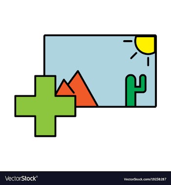 Upload image white flat icon on color background vector image