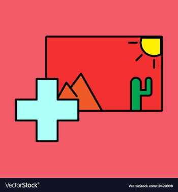 Upload image white flat icon on color background vector image