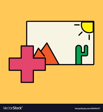 Upload image white flat icon on color background vector image