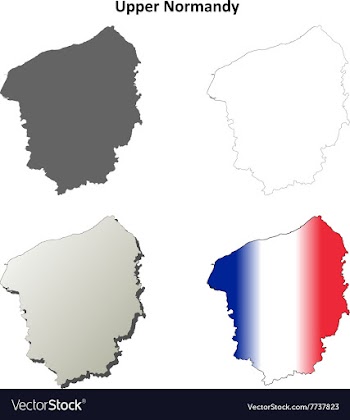 Upper Normandy blank outline map set vector image