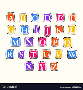 uppercase letter stickers with cut line free