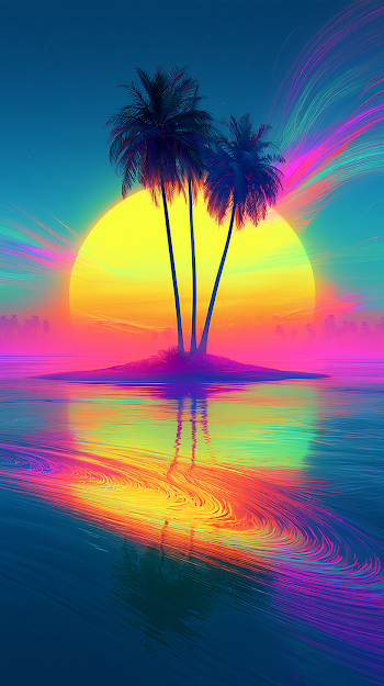 Upside-Down Magical World with Palm Tree