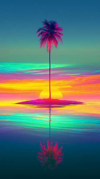 Upside-Down Magical World with Palm Tree