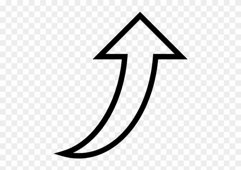 Upward Curved Arrow Icon - Transparent Background Curved Arrow