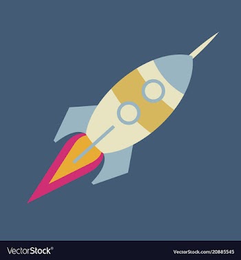 Upward rocket with round window vector image