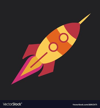 Upward rocket with round window vector image
