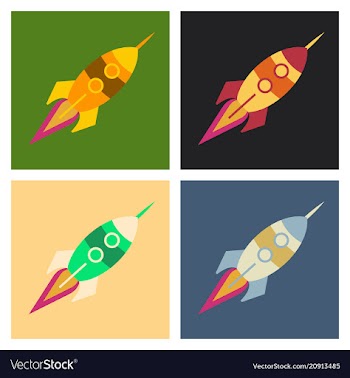 Upward rocket with round window vector image