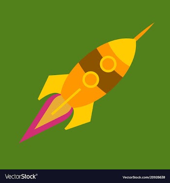 Upward rocket with round window vector image