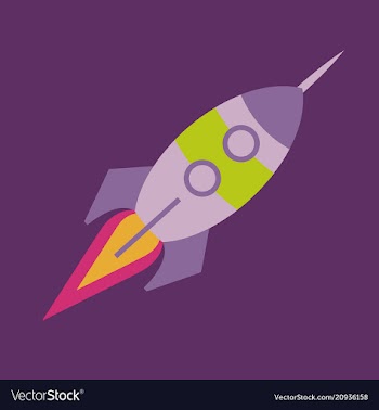 Upward rocket with round window vector image