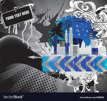 Urban background with city vector image