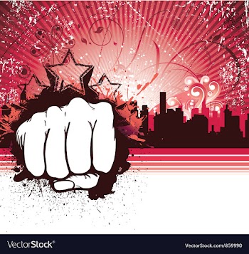 Urban background with fist vector image