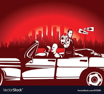 Urban background with gangsters vector image