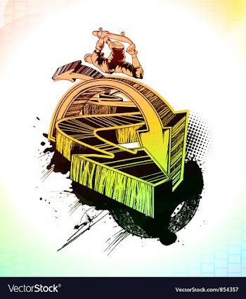 Urban background with skater vector image