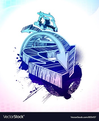 Urban background with skater vector image