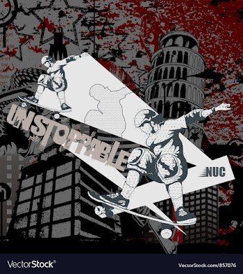 Urban background with skater vector image