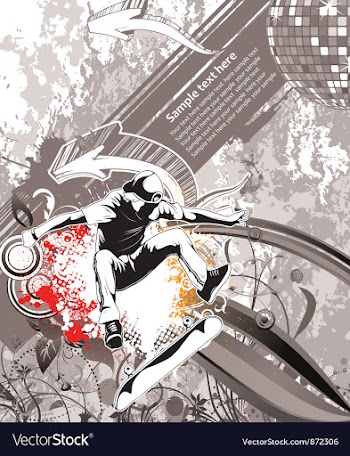 Urban background with skater vector image