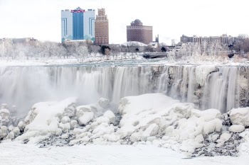 Urban Buildings Atop Niagara Falls