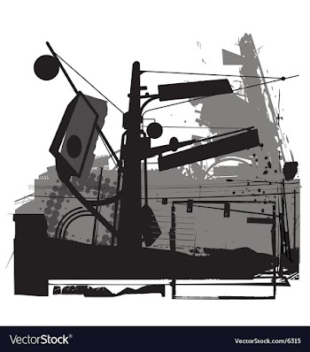 Urban grunge street scene vector image