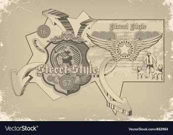 Urban label with skater vector image
