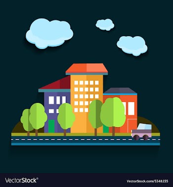 Urban landscape color flat design vector image