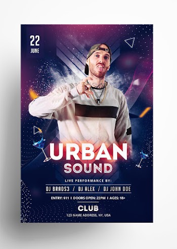 Urban Party PSD Free Flyer Template