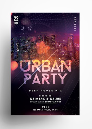 Urban Party PSD Free Flyer Template