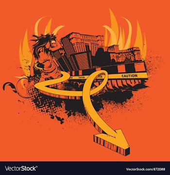 Urban poster with 3d arrow and girl vector image