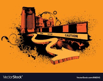 Urban poster with 3d arrow vector image