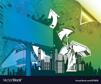 Urban poster with 3d arrows and billboard vector image