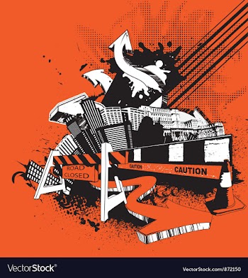 Urban poster with 3d arrows vector image