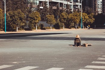 Urban Worker Takes Break In China
