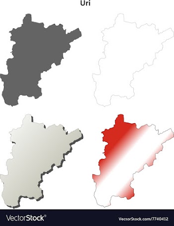 Uri blank detailed outline map set vector image