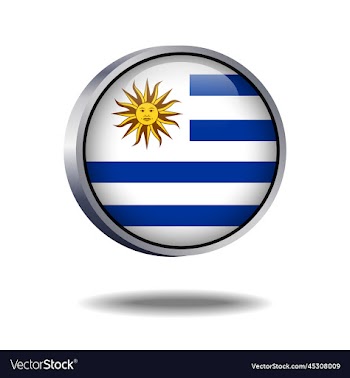 uruguay flag button