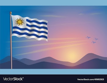 uruguay flag in the morning sun