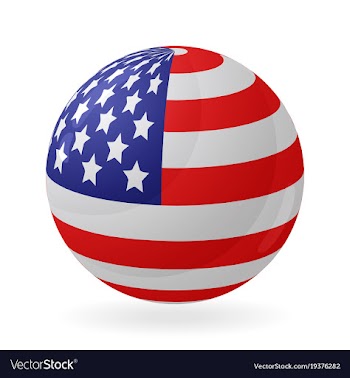 Us flag in the shape of a ball icon isolated on vector image