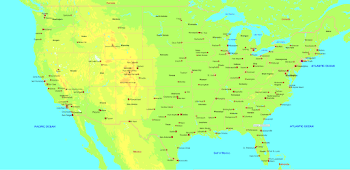 Us Map With Major Cities • Mapsof.net
