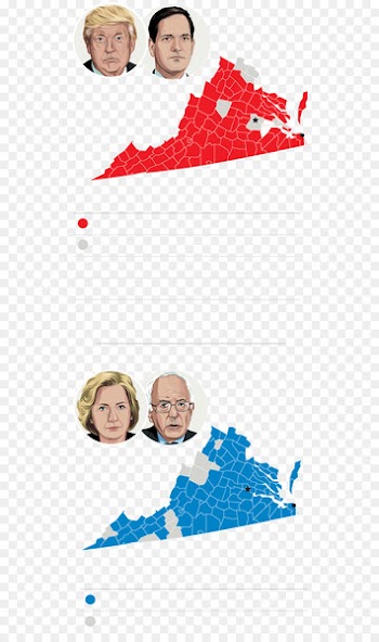 US Presidential Election 2016 Virginia Voting - delegates map 