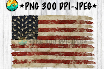 USA Flag - Vintage - Distressed - PNG 300 DPI - JPEG