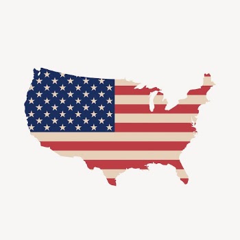 USA map flag clipart, country | Free Vector - rawpixel