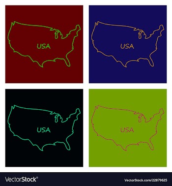 Usa map flag vector image