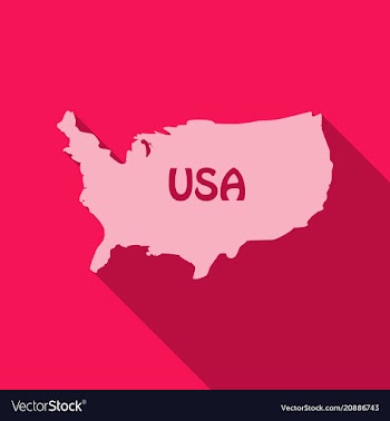 Usa map in flat style with shadow vector image