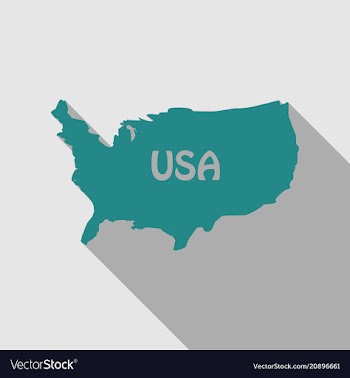 Usa map in flat style with shadow vector image
