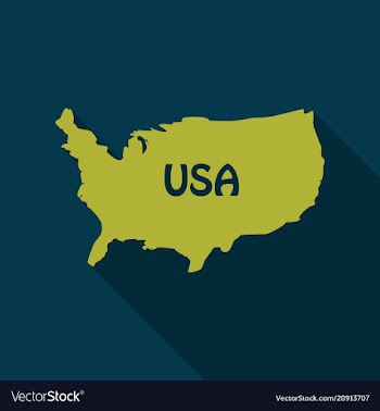 Usa map in flat style with shadow vector image